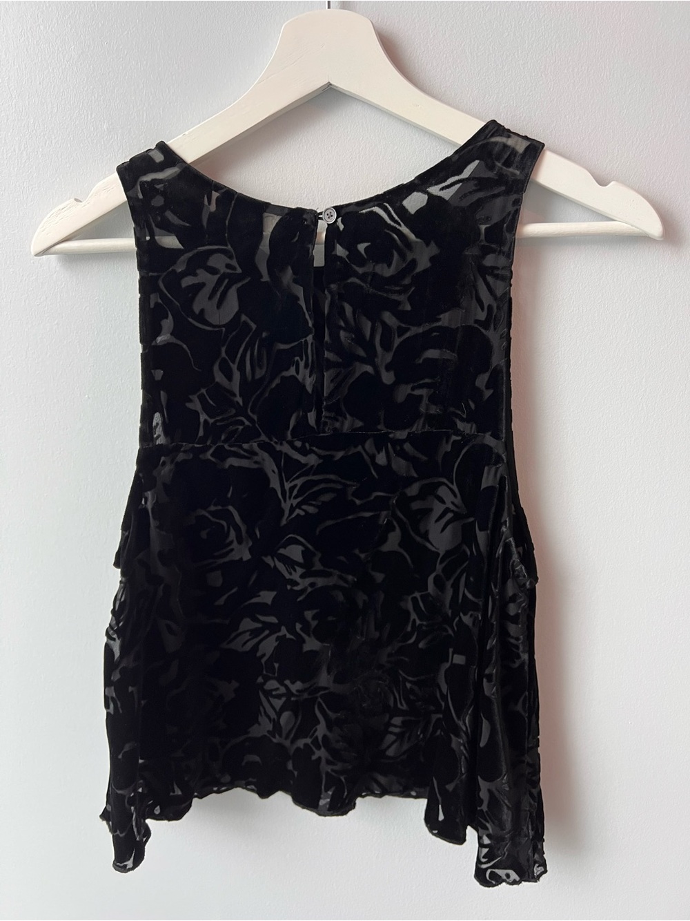 ARITZIA Wilfred Sheer Velvet Floral Tank Silk Blend Cropped Top - Picture 2 of 7
